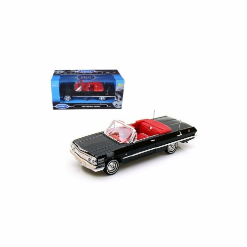 Welly 22434bk 1963 Chevrolet Impala Convertible Black 1-24