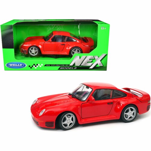 Welly 24076r 1 24 Scale Porsche 959 Red Silver Wheels Nex
