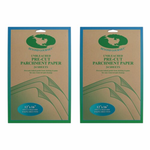 Beyond Gourmet Non-Stick Pre-Cut Parchment Paper Sheets, 12 x 16-Inches, 24 Sheets Perspective: front