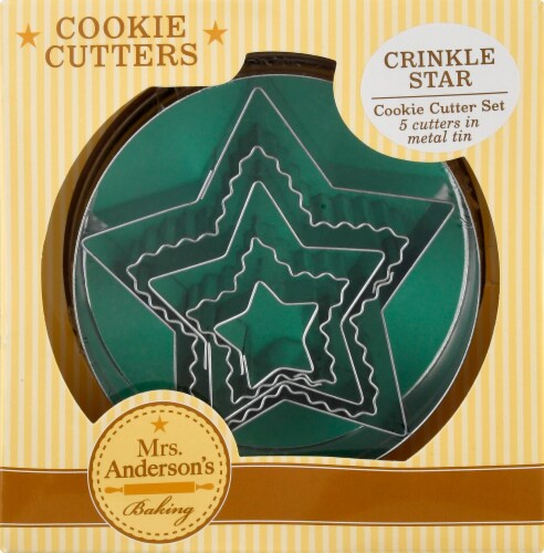 Mrs. Andersons Crinkle Star Cookie Cutters - 5 Piece - Silver Perspective: front