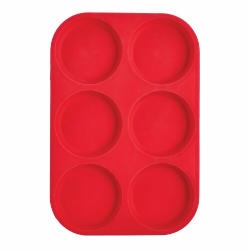 Mrs Anderson's Baking 6Cup Muffin Top Pan, BPA Free, Non-Stick European-Grade Silicone Perspective: front