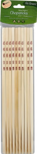 Helen's Kitchen Natural Bamboo Chopsticks - 10 Pack Perspective: front