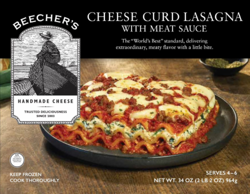 Beecher's Cheese Curd Lasagna with Meat Sauce Perspective: front