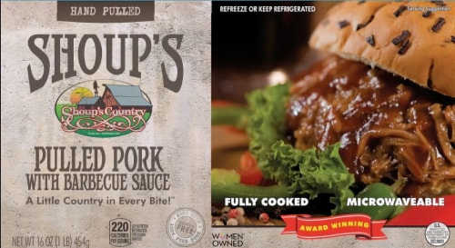 Shoup's Country Pulled Pork With Barbecue Sauce Perspective: front