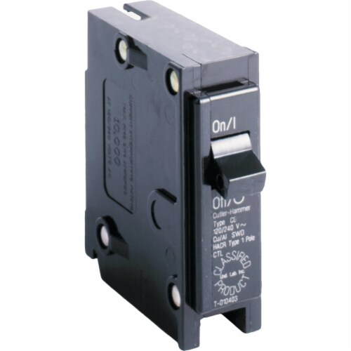 Eaton 20-Amp 1-Pole Circuit Breaker - Black Perspective: front