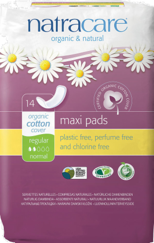 Natracare® Organic Maxi Pads Regular Absorbancy Normal Unscented Perspective: front