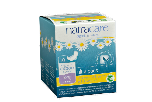 Natracare Organic Ultra Long Pads with Wings Perspective: front