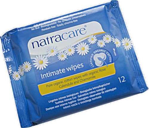 Natracare Organic Cotton Intimate Wipes Perspective: front