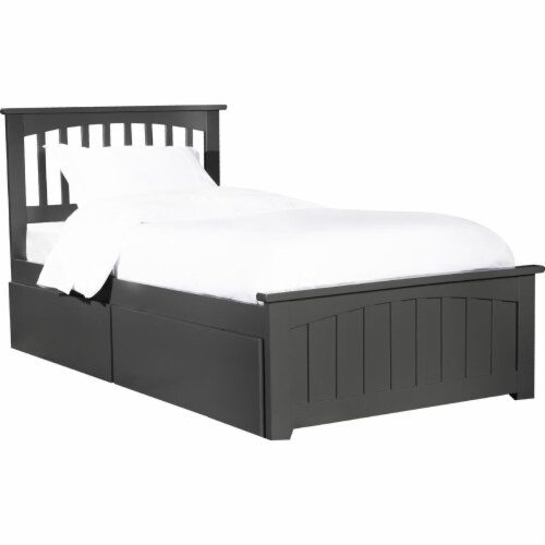 AFI Mission Solid Wood Twin XL Bed and Footboard with Storage