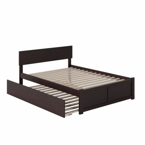 AFI Orlando Full Solid Wood Bed and Footboard with Full Trundle in Espresso Perspective: front