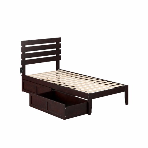 Oxford Twin Extra Long Bed with 2 Drawers in Espresso, 1 Kroger