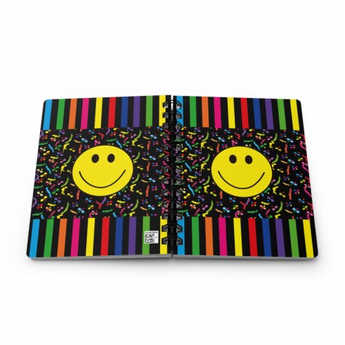 Lined Notebook Spiral Colorful Cute Smile College Ruled Notebook for Journaling Perspective: front