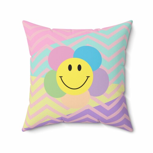 Throw Pillow Covers Happy Smile Flower Cushion Square Pillow Case
