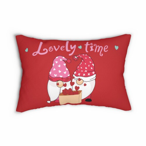 Valentines Day Gnome Throw Pillow Couch Bed Sofa Lumbar Pillow