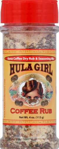 Hula Girl Kona Coffee Dry Rub Seasoning Perspective: front
