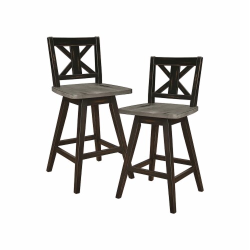 Homelegance Amsonia Decor Swivel Bar Counter Height Chair Stool Black 2 Pack 1 Piece Smith s Food and Drug