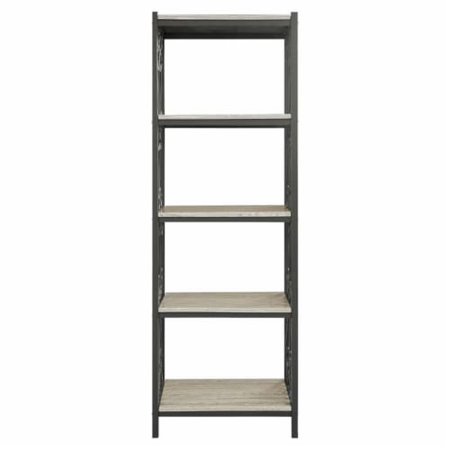Lexicon Fairhope 5 Shelf Faux Marble Bookcase in Black Perspective: front