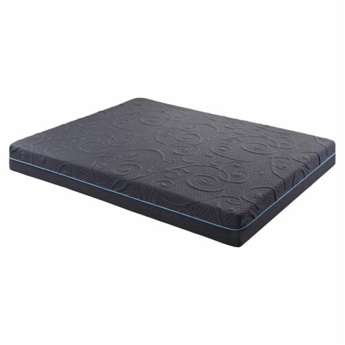 Lexicon Homelegance Bedding 8  Fabric Queen Gel Memory Hybrid Mattress in Gray Perspective: front