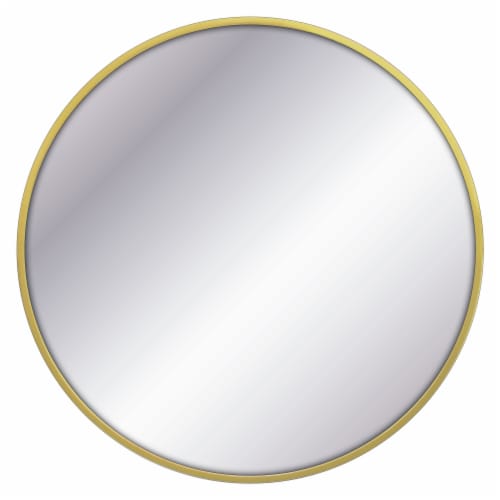 Elsa L Round Metal Mirror - Brass Perspective: front