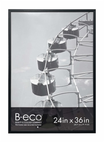 Elsa L Modern Flat Poster Frame - Black Perspective: front