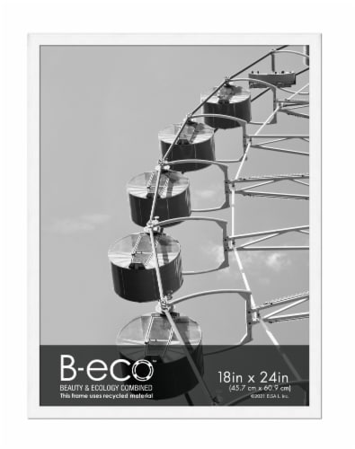 Elsa L Modern Flat Poster Frame - White Perspective: front