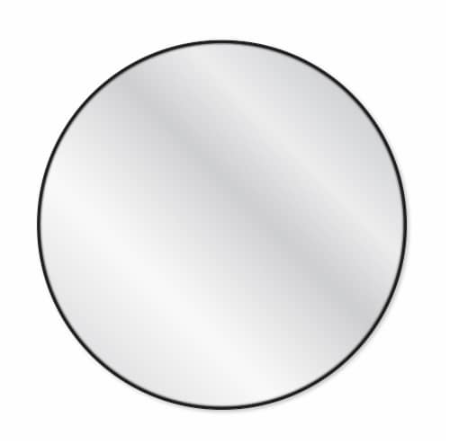 30in Round Aluminum Mirror - Black Perspective: front