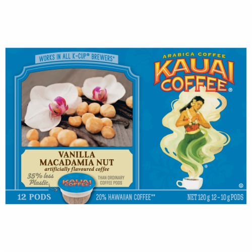 Kauai Coffee® Vanilla Macadamia Nut Coffee Pods Perspective: front