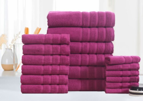 Raspberry colored towels hotsell
