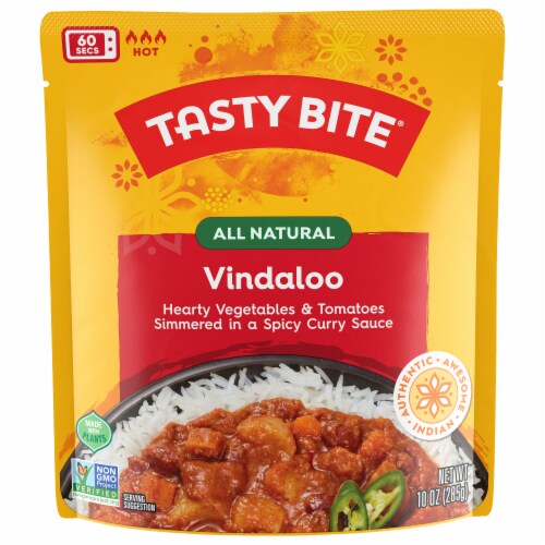 Tasty Bite Vindaloo Hot & Spicy 10oz Fiery vindaloo curry Perspective: front