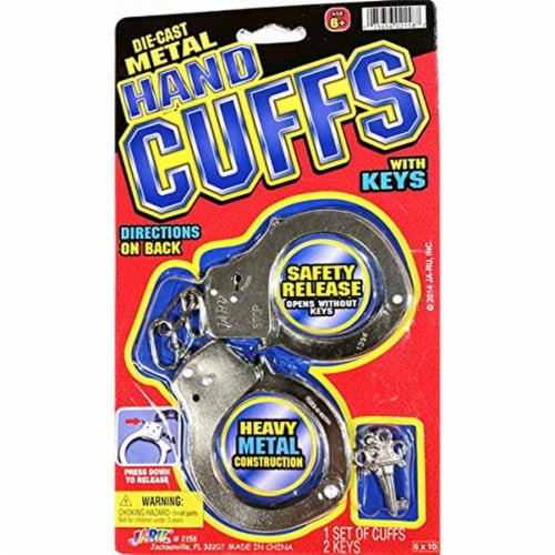 Ja-Ru Hand Cuffs Novelty Toy With Keys (Pack of 2) Perspective: front