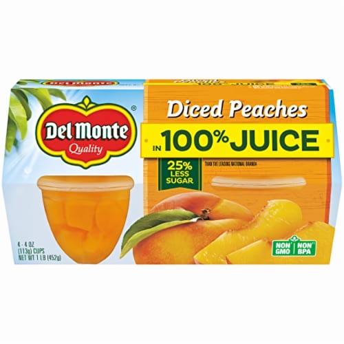 Del Monte California Diced Peaches in Light Syrup (Pack of 20) Perspective: front