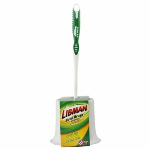 LIBMAN 34 Round Toilet Bowl Brush W/Cup Caddy (Pack of 14) Perspective: front