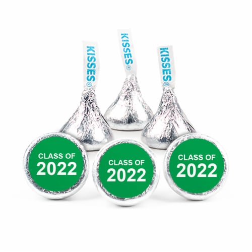 Green Graduation Stickers Class of 2023 for Hershey's Kisses (324 Stickers) Party Favors Perspective: front