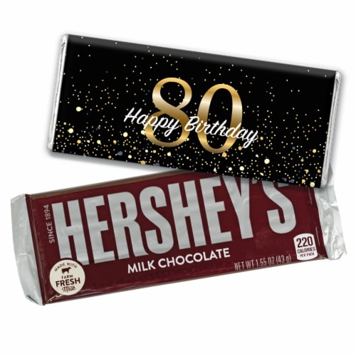 36ct 80th Birthday Candy Party Favors Hershey's Chocolate Bars (36 Pack ...