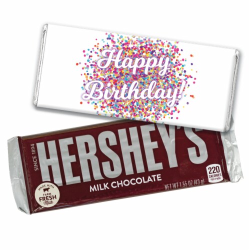 12ct Happy Birthday Candy Party Favors Hershey's Chocolate Bars (24 Pack) - Candy Included Perspective: front