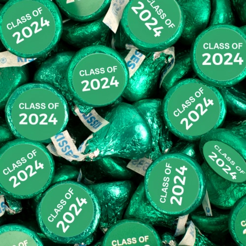 Hershey's Kisses Graduation Class of 2024 Candy Party Favors Green