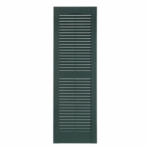 Perfect Shutters Premier Louver Exterior Decorative Shutter, 15" X 47", Dark Gray