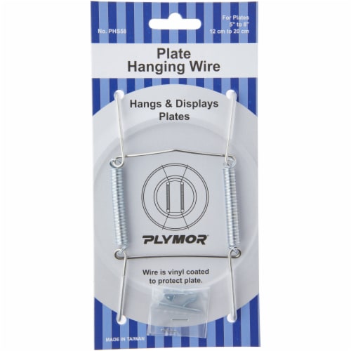 Plymor Stainless Steel Wall Mount Plate Hanger (Plates 5 -8 ) (12 Pack) Perspective: front
