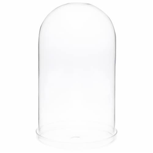 Plymor 5.5 x 10 Glass Display Dome Cloche (Clear Glass Tray Base), Pack of 2 Perspective: front