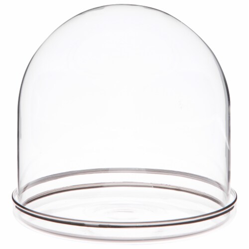 Plymor 5.5 x 5.5 Glass Display Dome Cloche w/ Silver Rim (Silver Rim Glass Base) Pack of 8 Perspective: front