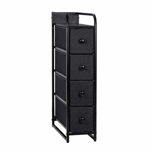 REAHOME 4 Drawer Vertical Storage Organizer Narrow Tower Dresser, Black  Grey, 1 Piece - Pay Less Super Markets