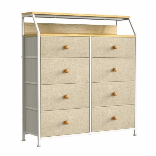 REAHOME 8 Drawer Wood Top Storage Organizer Dresser w 2 Drawer