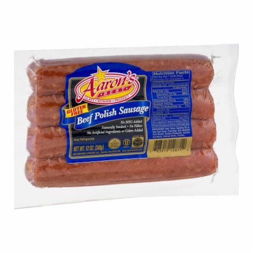 Aaron's Best Gluten Free Beef Polish Sausage Perspective: front
