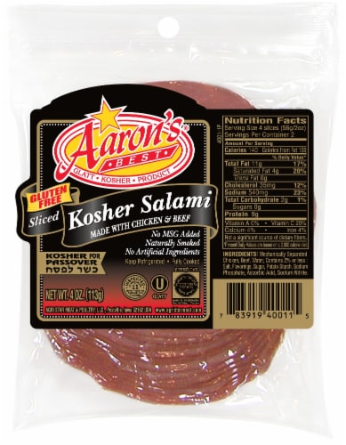 Aaron's Best Kosher Sliced Salami Perspective: front