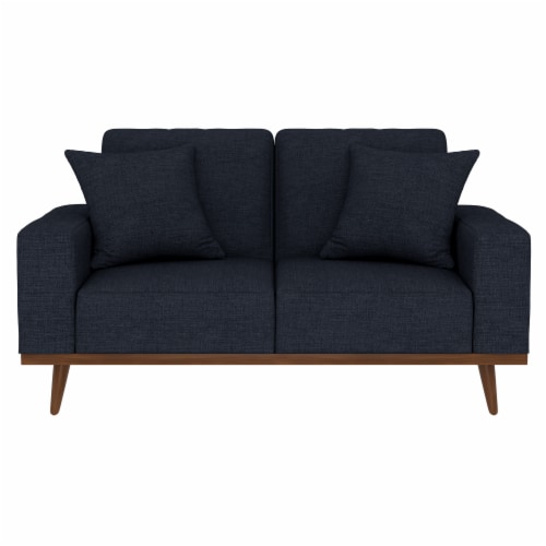 Emerald Home Furnishings Lakeview Presley Loveseat - Navy Blue Perspective: front