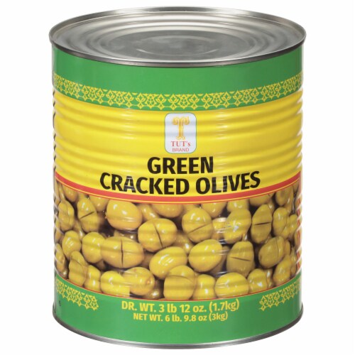Tut's Green Cracked Olives Perspective: front