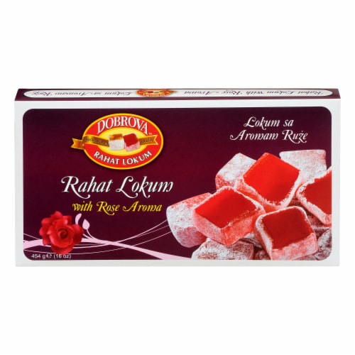 Dobrova™ Rahat Lokum with Rose Aroma Candy Perspective: front