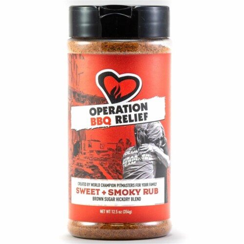 Operation BBQ Relief 8042844 12.5 oz Sweet Plus Smoky BBQ Rub Perspective: front