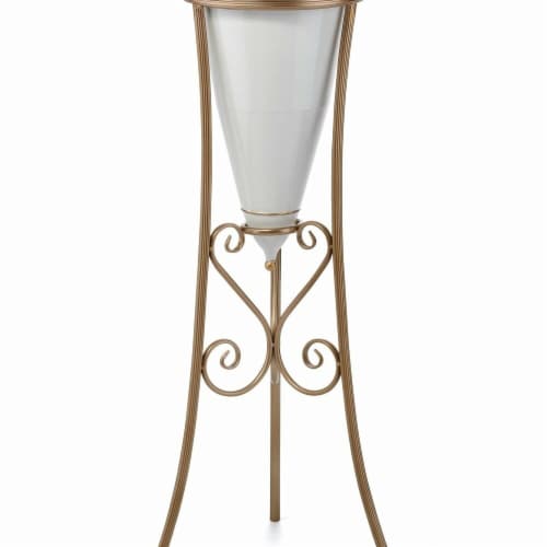 IMAX Z65664 Sandro Planter with Gold Stand Perspective: front