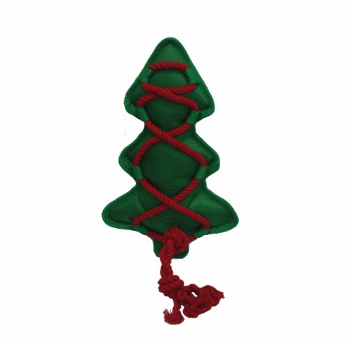 Multipet Cross Rope Christmas Tree Dog Toy Perspective: front